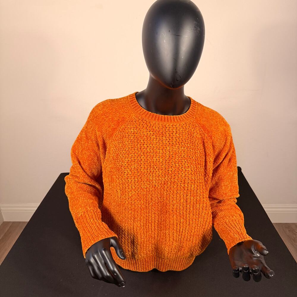 NWT A New Day Orange Chenille Knit Sweater Size Large